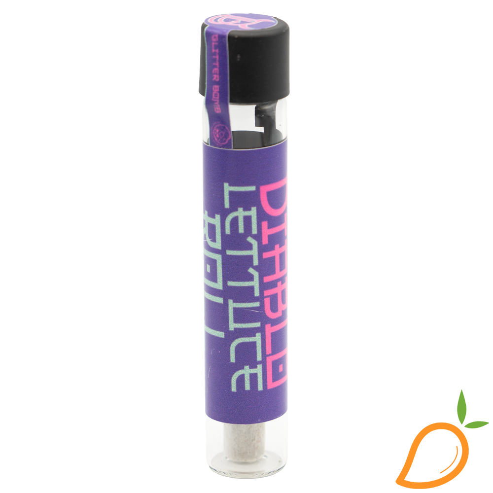 Photograph of product: 1.5g Violet Fog Diablo Lettuce Roll Preroll Diablo Buds