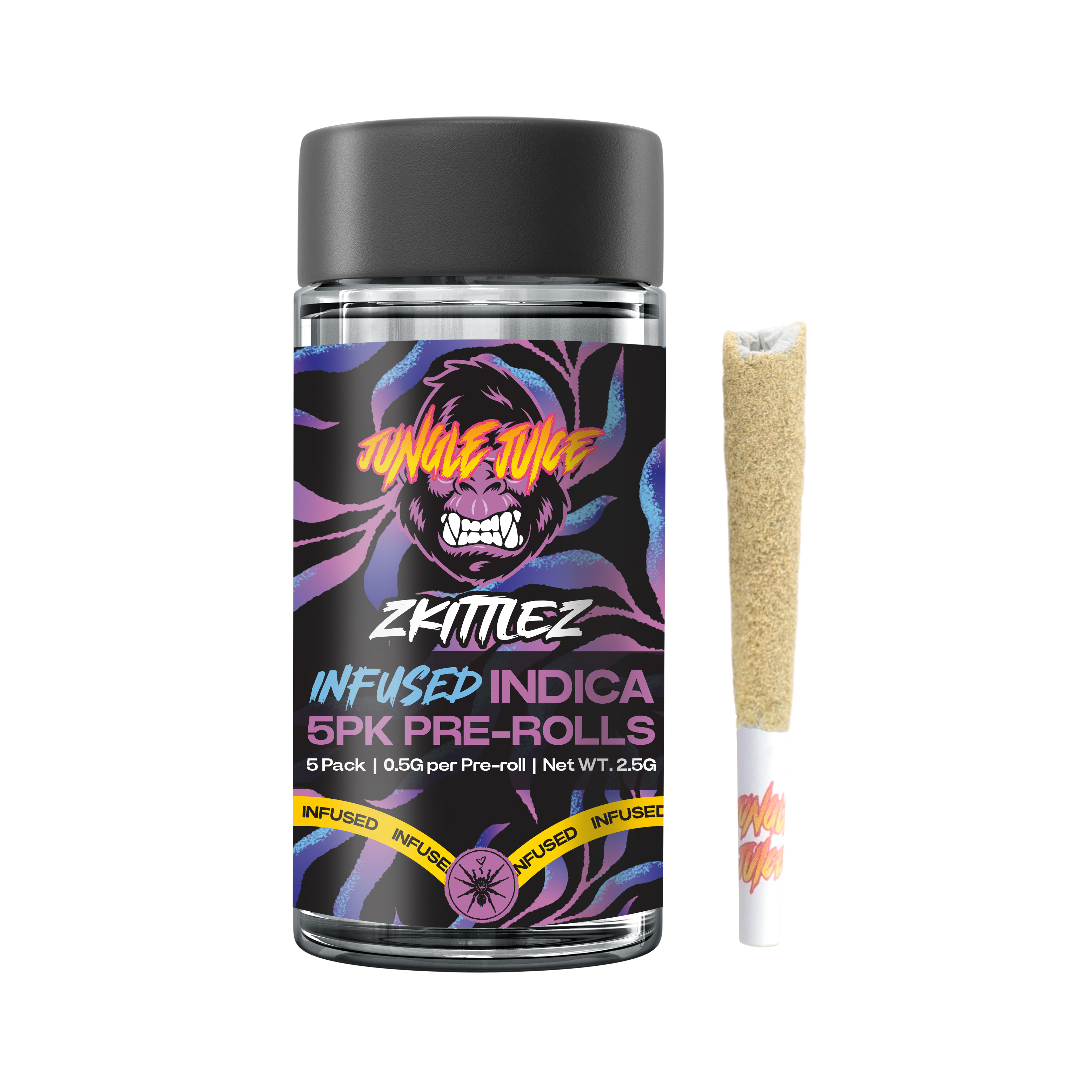 Photograph of product: Jungle Juice - Zkittlez Infused Tarantulas 5pk 2.5g