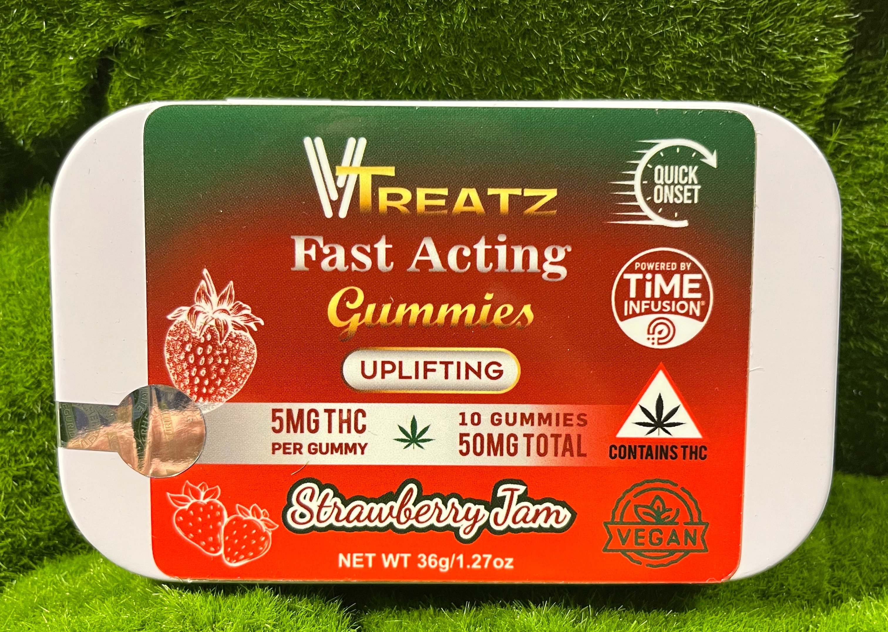 Photograph of product: 50mg Edible Pack | Strawberry Jam Gummies | VTreatz