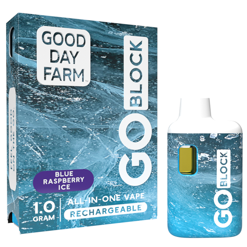 Photograph of product: GDF: GO Block Vape | Blue Raspberry Ice  | All-In-One | 1g
