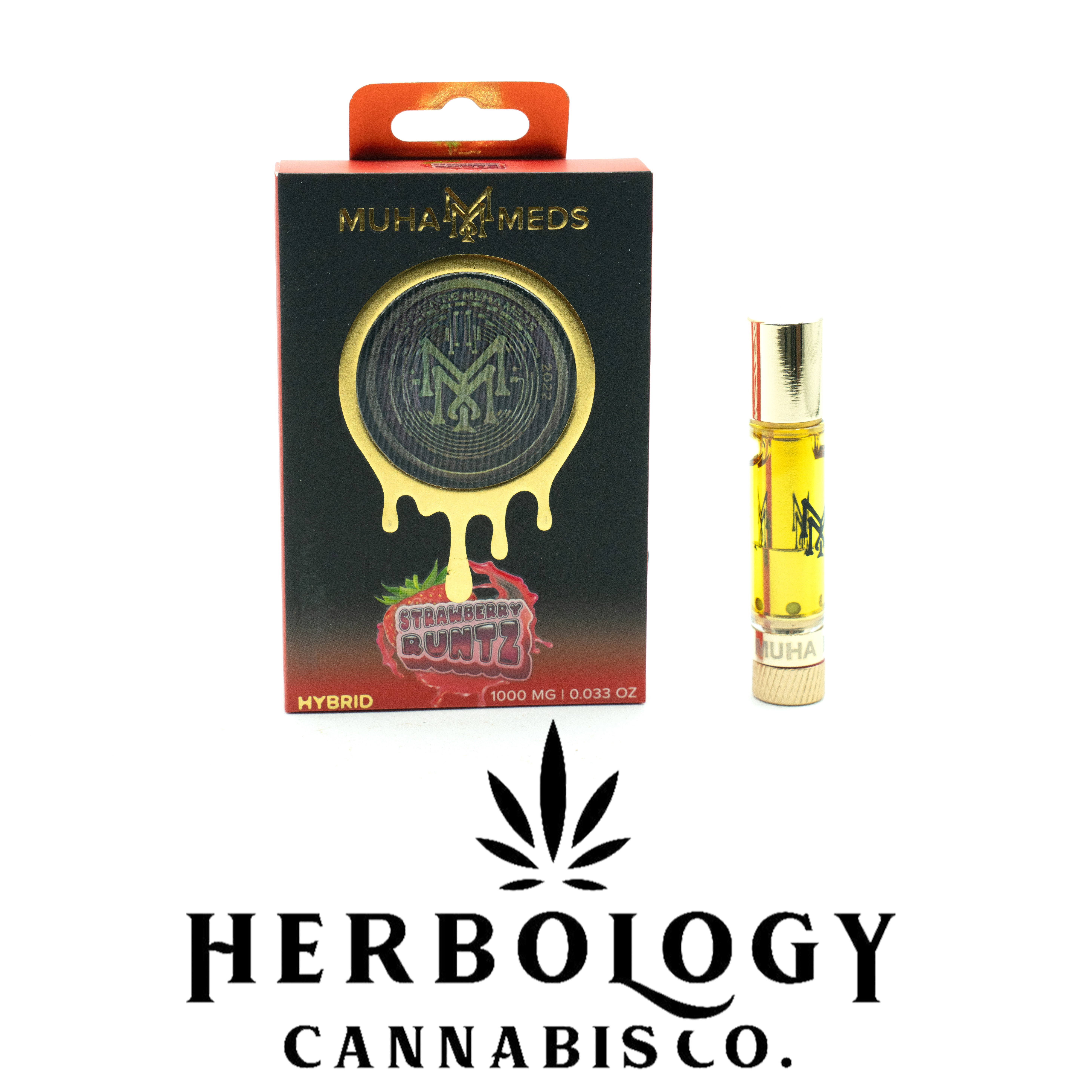 Photograph of product: Muha Meds | Distillate 510 Cart | Strawberry Runtz | 1g