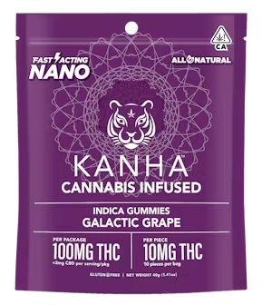 Photograph of product: Gummies - Galactic Grape Nano Indica - 20 Pcs - 100mg