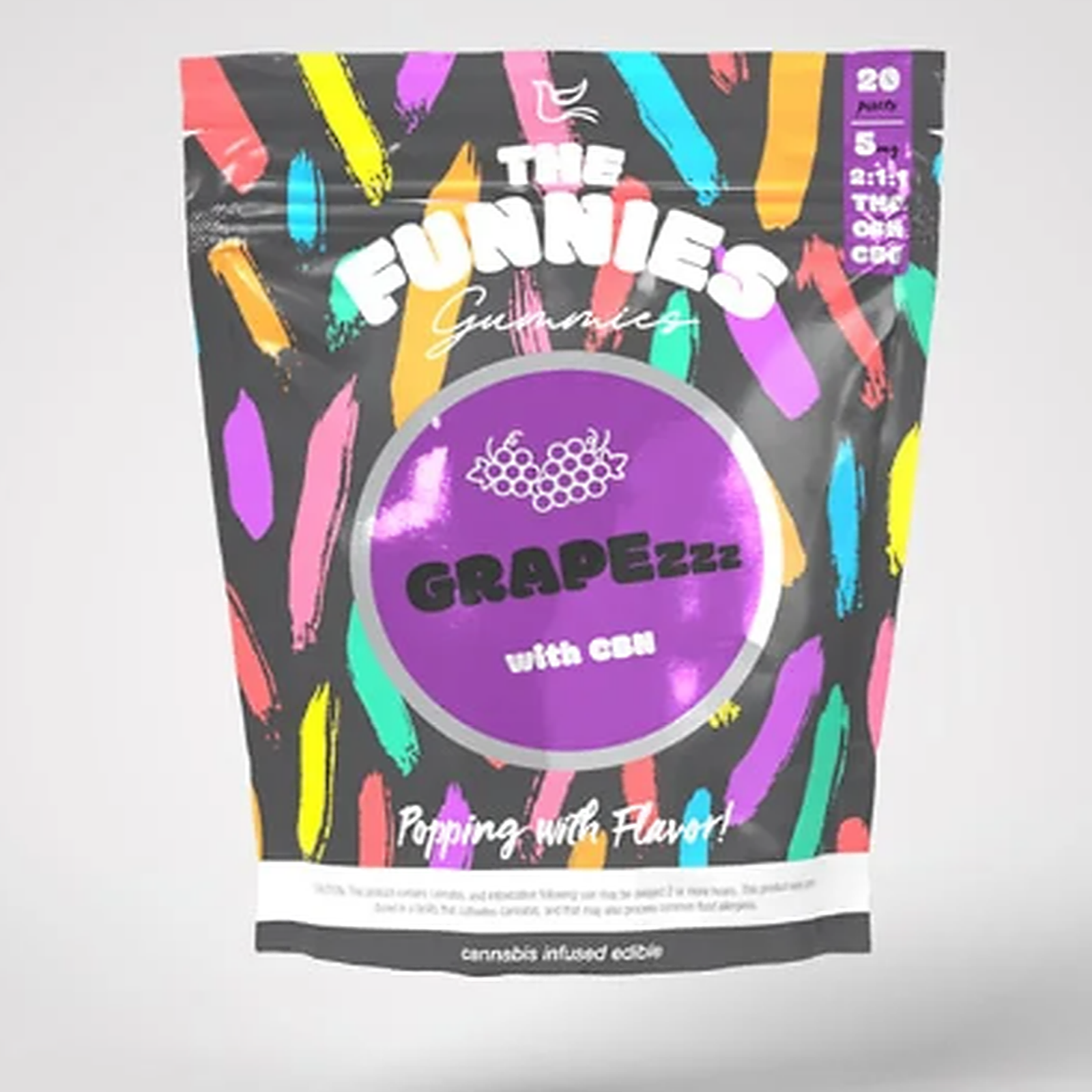 Photograph of product: The Funnies | Grapezzz 2:1:1 (TH-oui, CBN, CBG) Gummies 20Pk - Oui'd