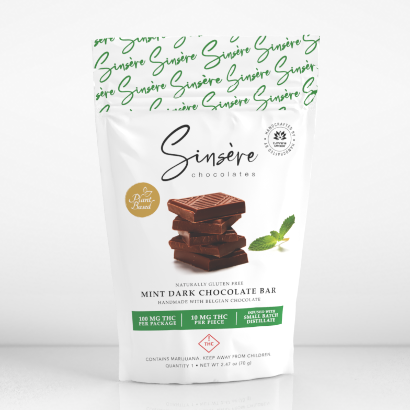 Photograph of product: Mint Dark Chocolate Bar (H)