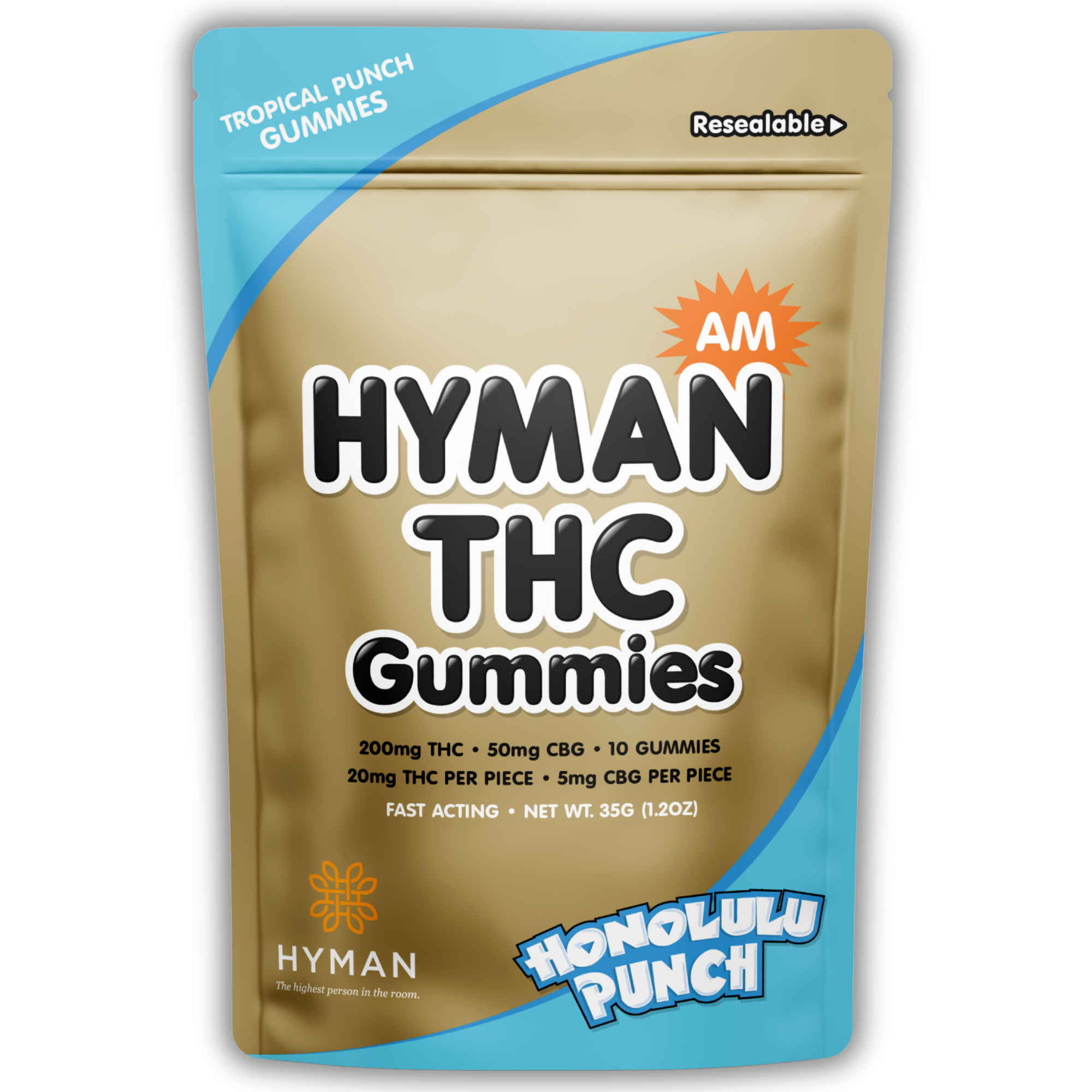 Photograph of product: Hyman | Gummy | 4:1 TH-oui/CBG AM Honolulu Punch | 200mg TH-oui 50mg CBG