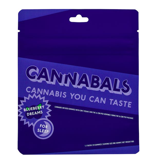 Photograph of product: Cannabals Sleep Gummies | 20pk 100mg | Blueberry Dreams