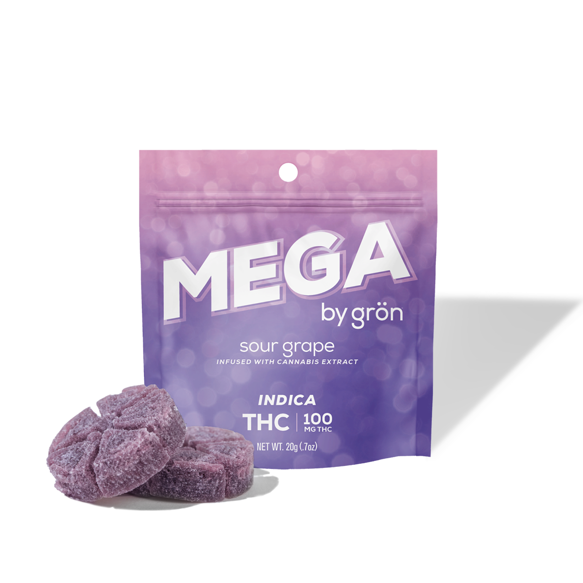 Photograph of product: Sour Grape Mega Pearl 110mg -2pk, 10 Servings