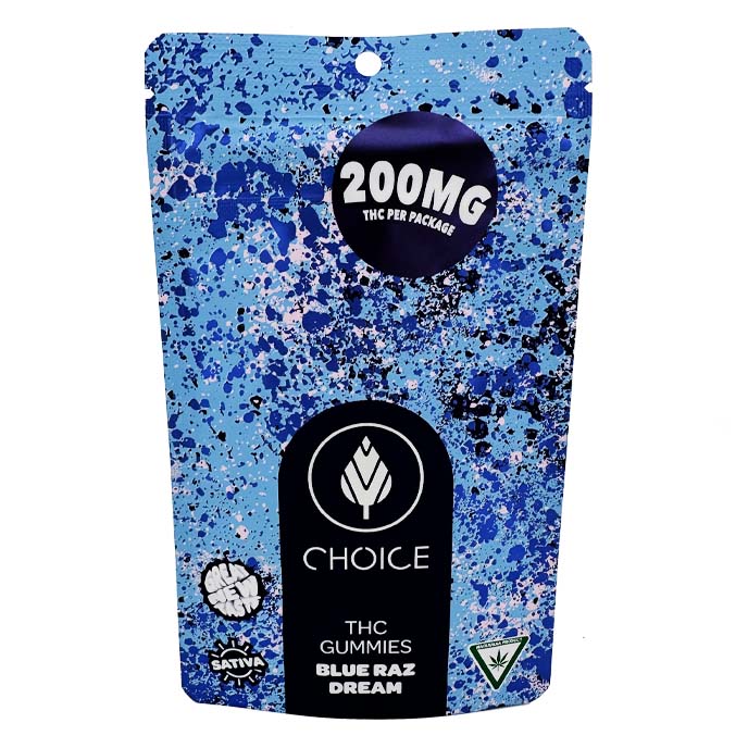 Photograph of product: Choice Soft Chews Blue Razz Dream Oui'd 200mg Rec