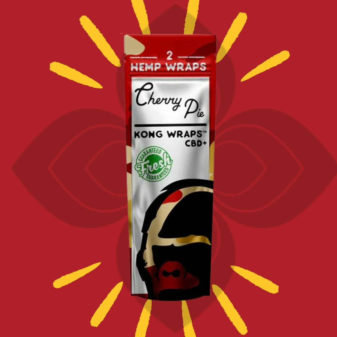 Photograph of product: Kong Wraps Organic Hemp Leaf 2pk Blunt Wraps- Cherry Pie