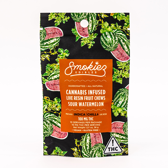 Photograph of product: Sour Watermelon Chews 100mg {146}