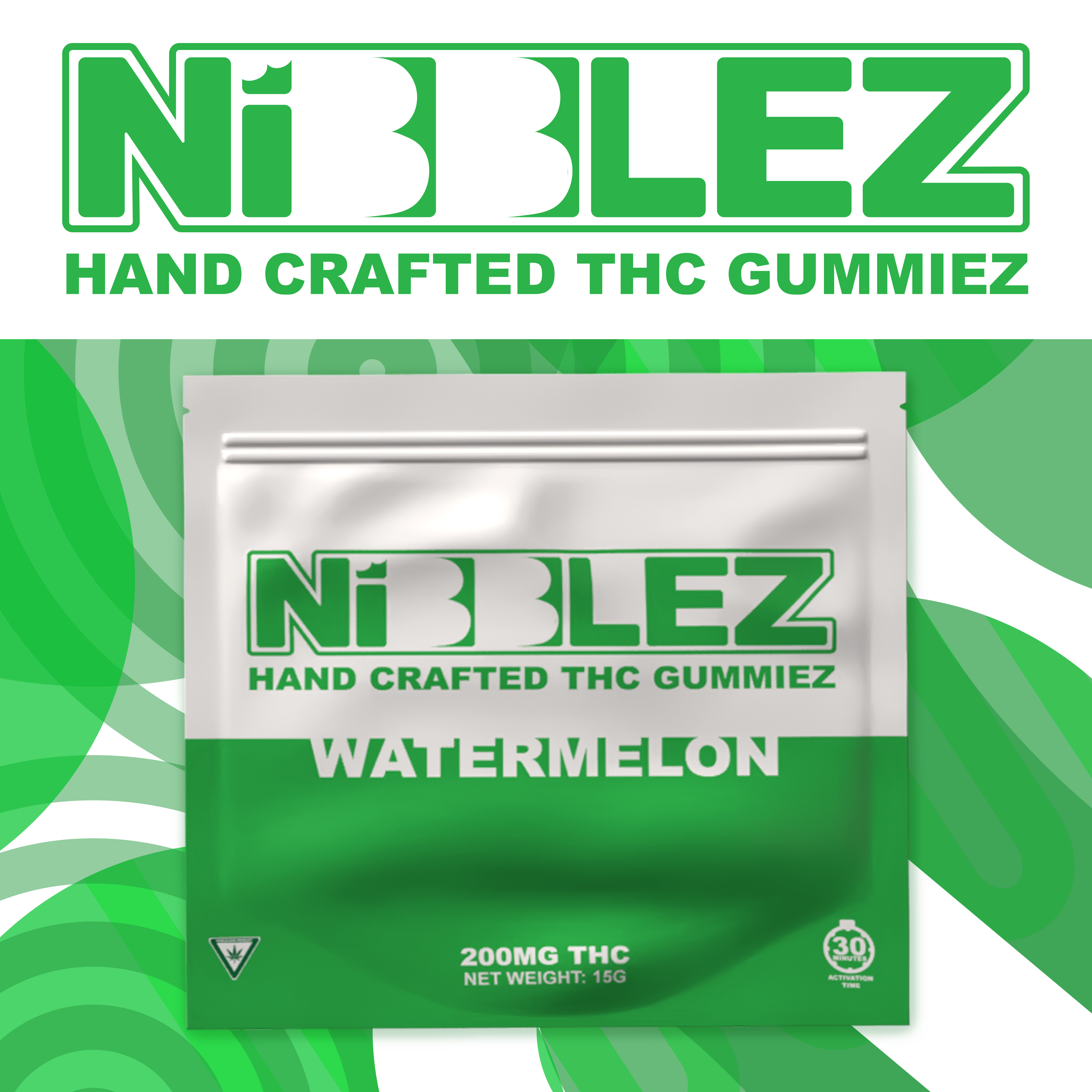 Photograph of product: Nibblez | Gummy | Watermelon | 200mg
