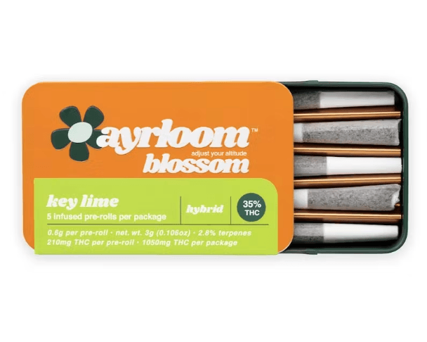 Photograph of product: Ayrloom | Key Lime 5pk | Infused Pre-Roll