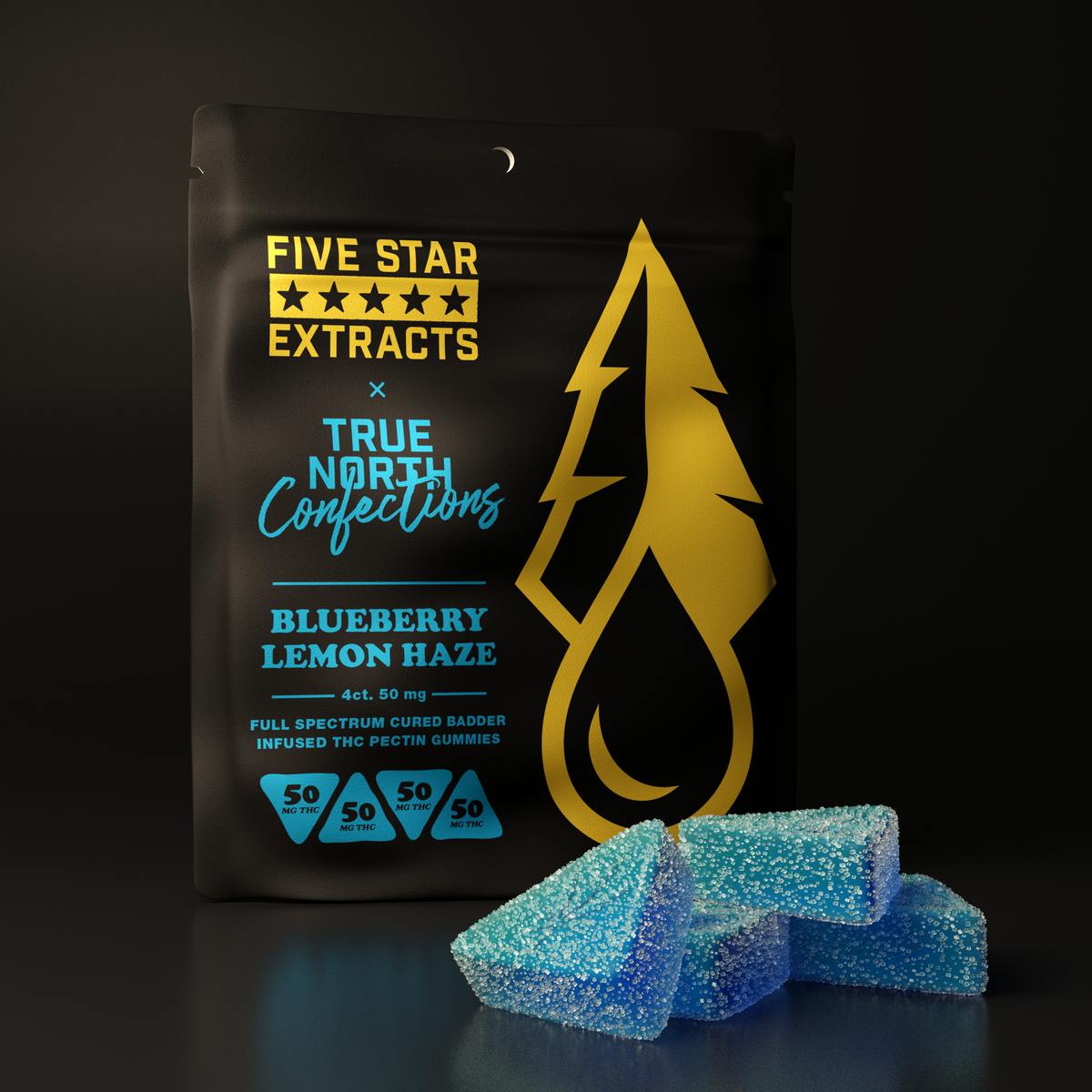 Photograph of product: Five Star - Blueberry Lemon Haze Full Spectrum 200mg Gummies