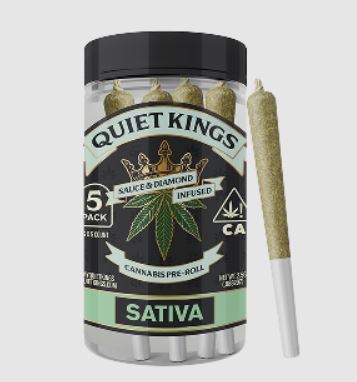 Photograph of product: Quiet Kings Infused 5pk Prerolls 2.5g Mango Haze