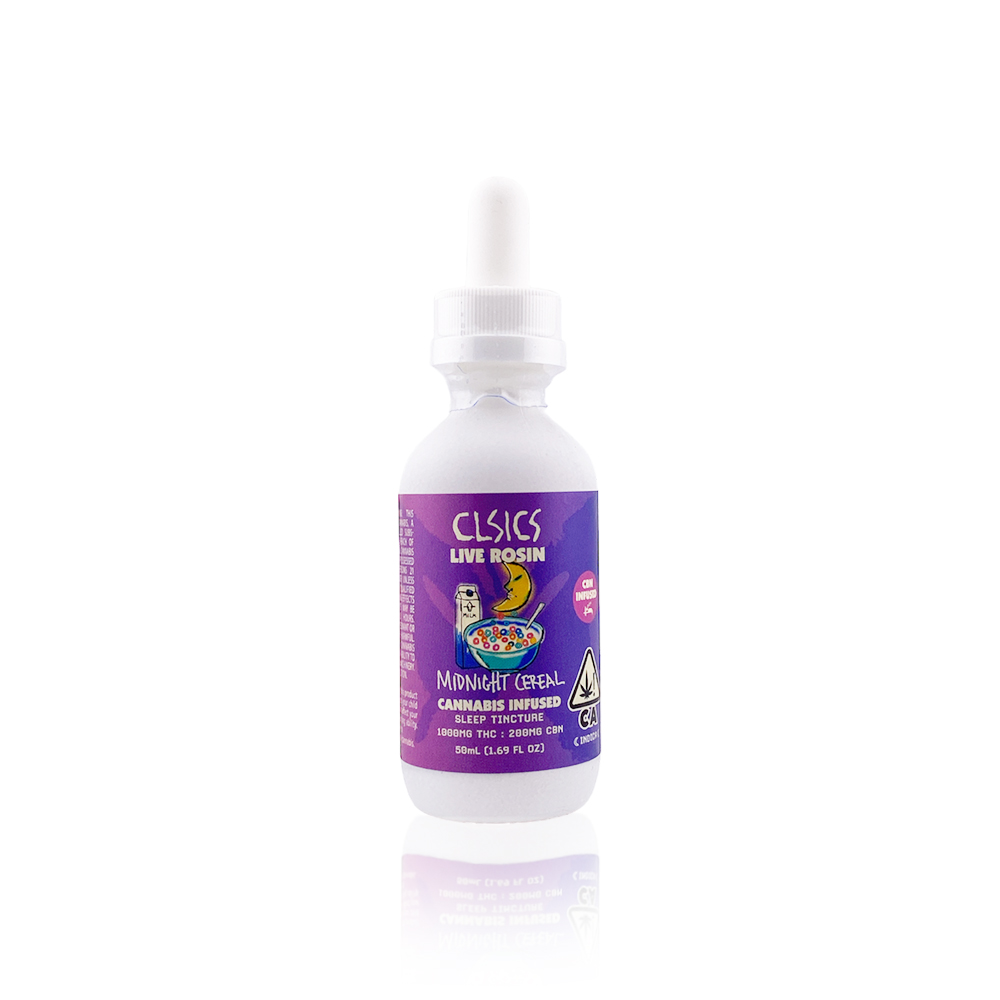 Photograph of product: Clsics | Midnight Cereal Cbn Live Rosin Tincture | 1000mg