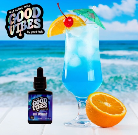 Photograph of product: Blue Raspberry | Good Vibes Syrup | 500mg