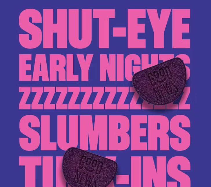 Photograph of product: Good News - Gummies - Fast Asleep Sour Blueberry CBN 10ct (100mg)