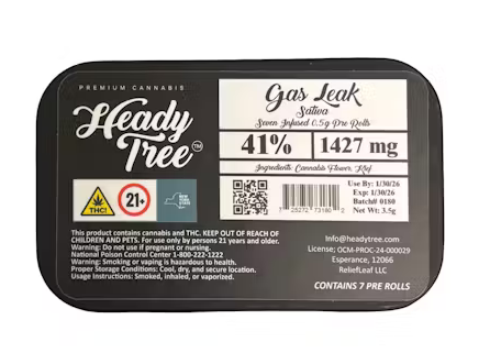 Photograph of Product: Gas Leak Shorty's | 7 Pack | Infused Pre rolls | Sativa | Heady Tree - 3.5g