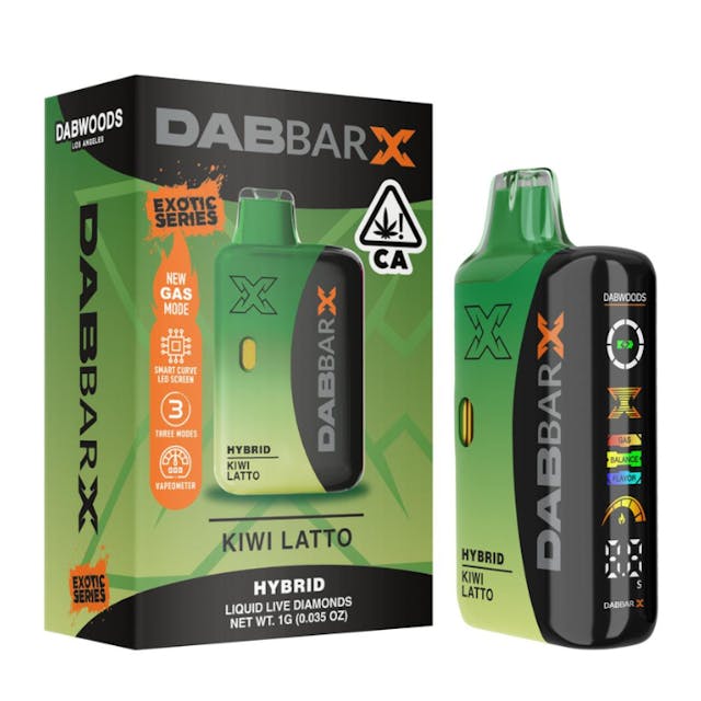Photograph of product: DABWOODS DABBAR X KIWI LATTO LD AIO 1 GRAM - 