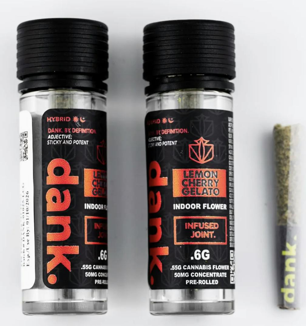 Photograph of product: Dank | Lemon Cherry Gelato | Infused | Joint | 0.6g