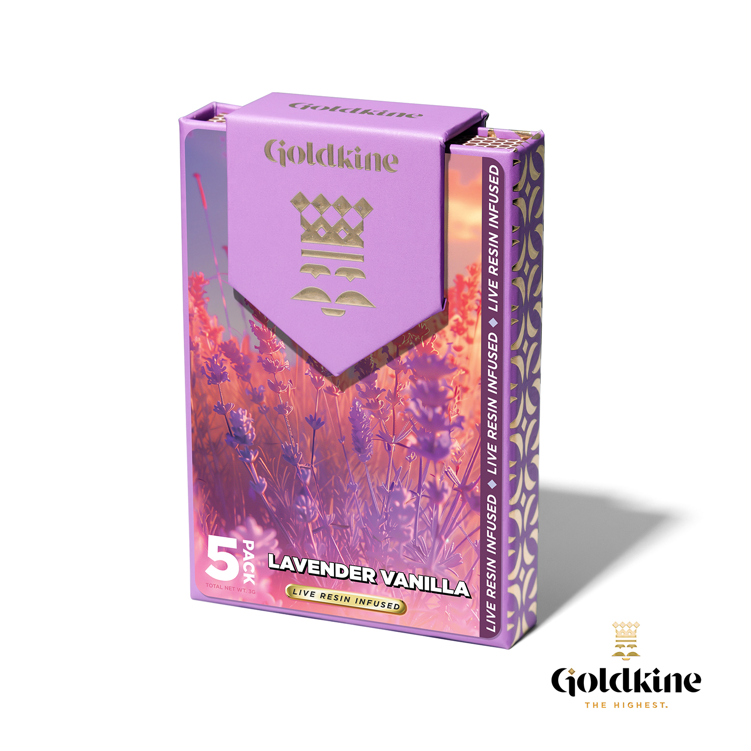 Photograph of product: Goldkine Lavender Vanilla Infused Pre-Roll 5-Pack | 5 x 0.6g