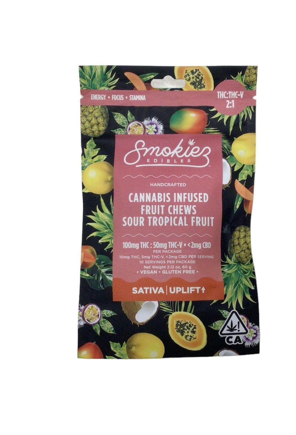 Photograph of product: Smokiez Edibles- Sour Tropical Fruit 2:1 TH-oui: TH-ouiv Oui'd Gummies