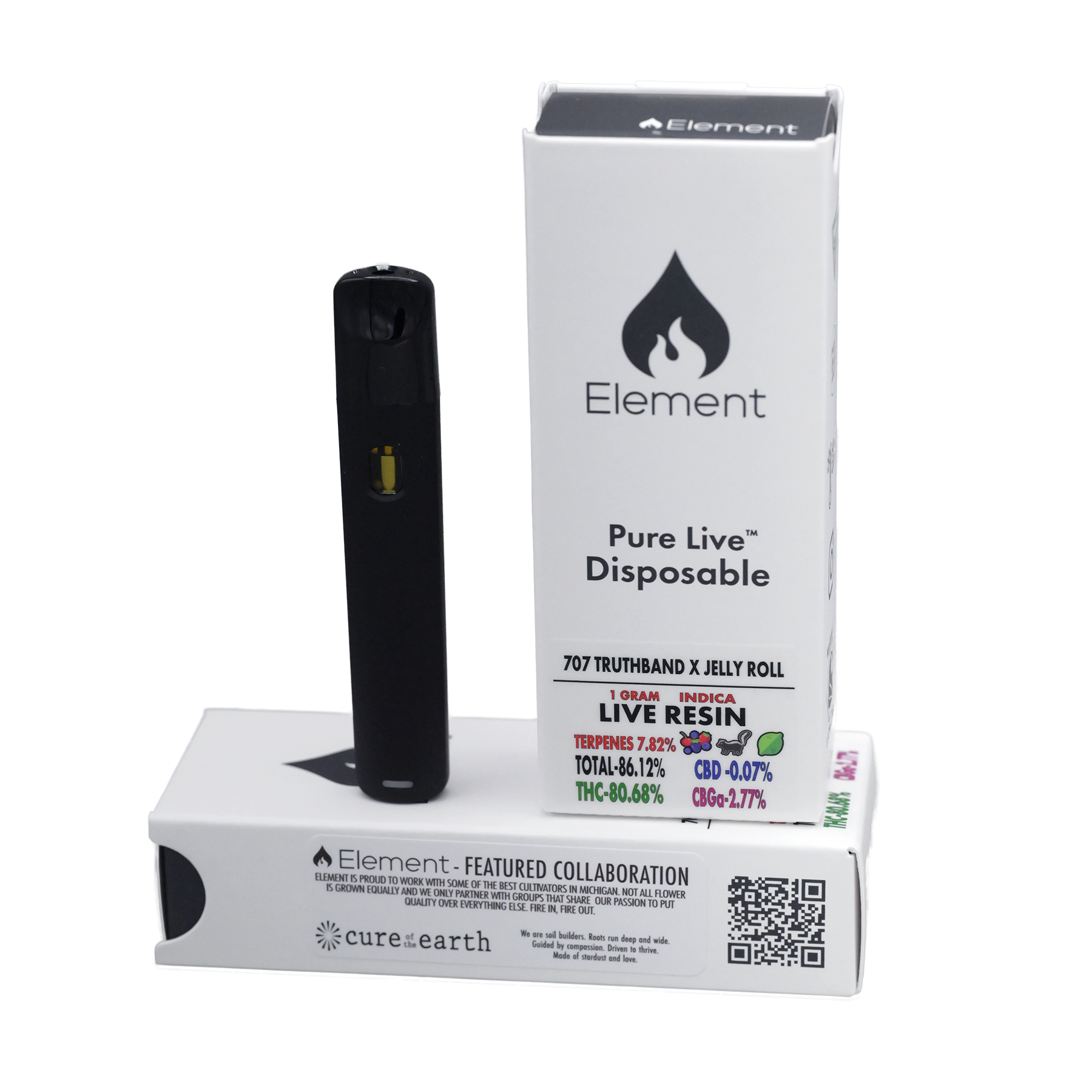 Photograph of product: 707 Truthband x Jelly Roll Live Resin Disposable