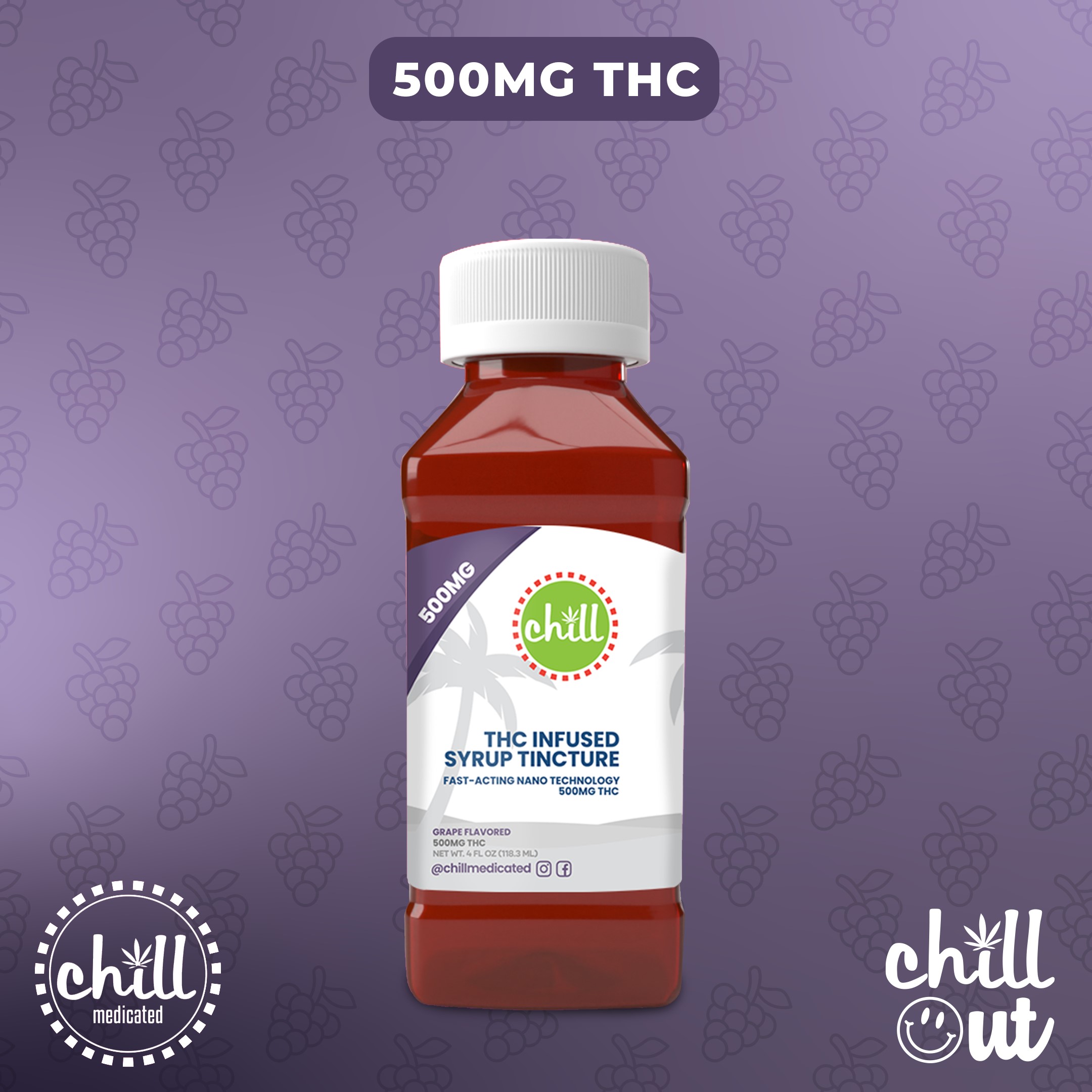 Photograph of product: Chill Medicated | Grape Syrup | 500mg
