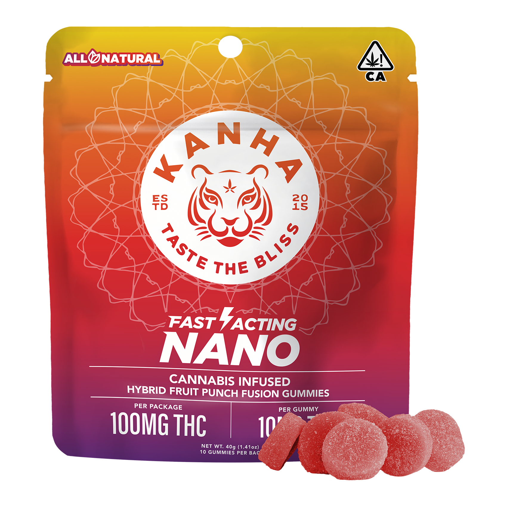 Photograph of product: KANHA 100MG NANO GUMMIES - FRUIT PUNCH FUSION