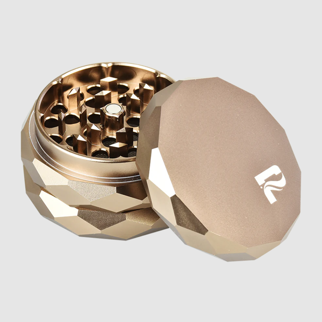 Photograph of product: Diamond Faceted Aluminum Grinder | 4pc | Bronze
