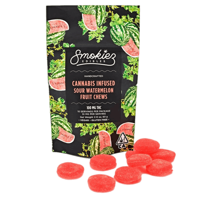 Photograph of product: Sour Watermelon Chews 100mg - 