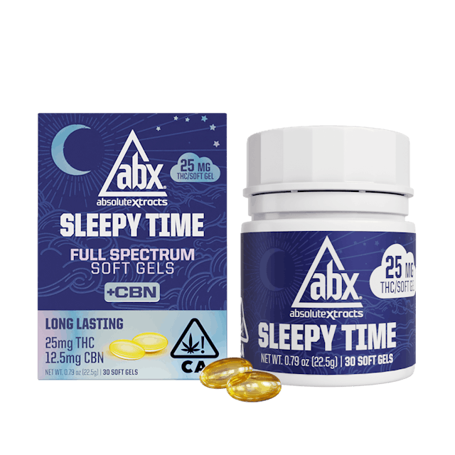 Photograph of product: Sleepy Time THC/CBN Soft Gels 25mg 30ct - 