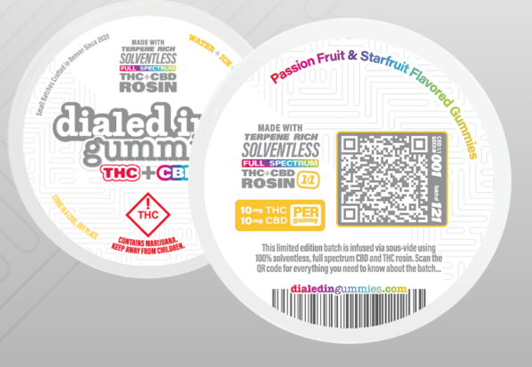 Photograph of product: Dialed Out - 1:1:1 TH-oui:CBD:CBN Rosin Gummies - 100mg