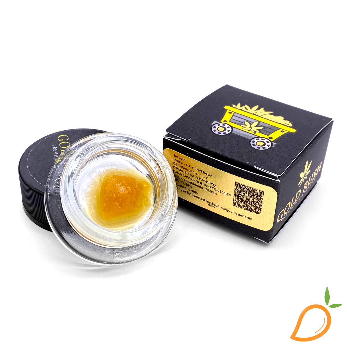 Photograph of product: 1g Push Pop Cured Badder Gold Rush Extracts