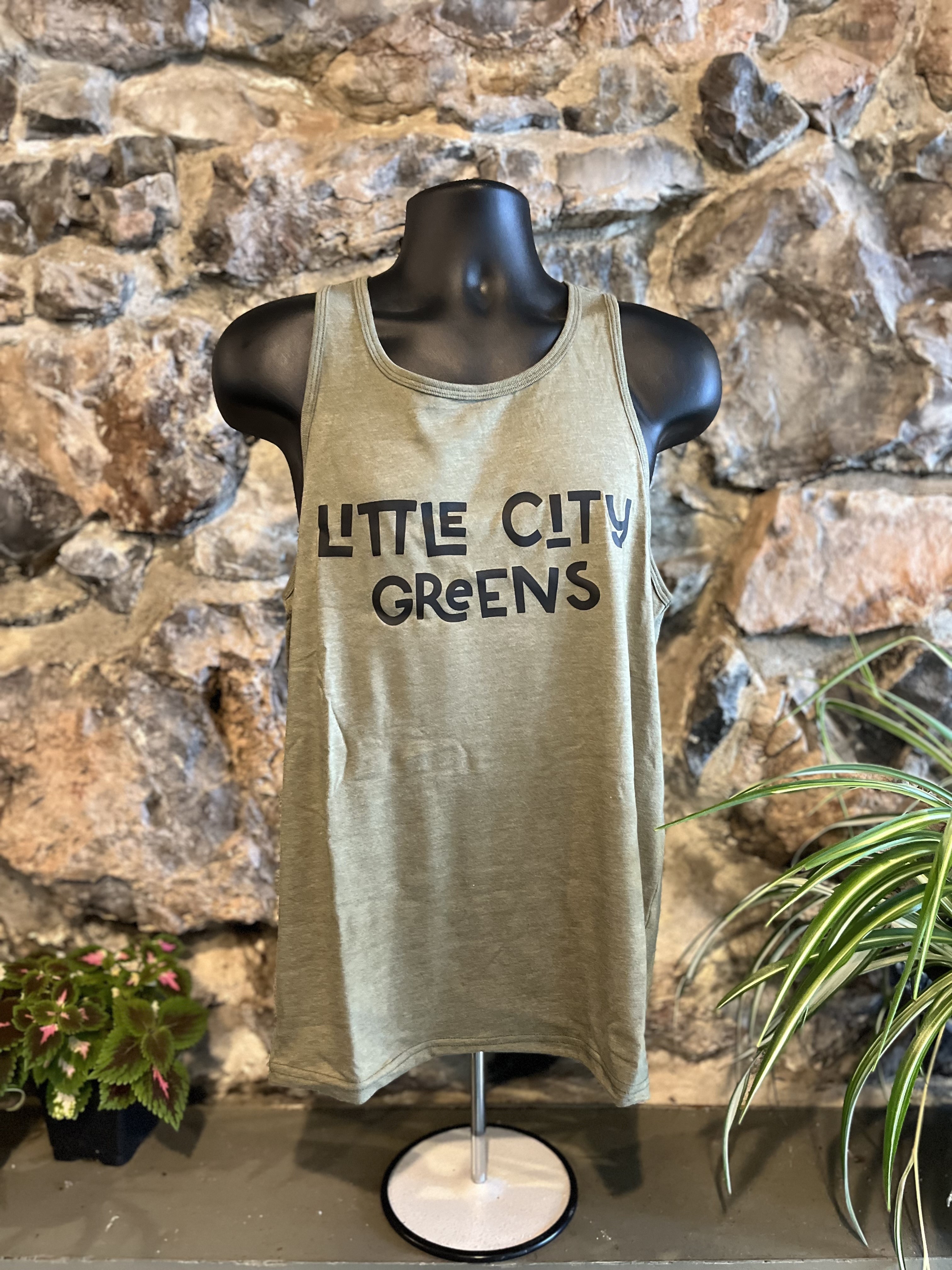 Photograph of product: Little City Greens Logo Tank Top - Olive Green