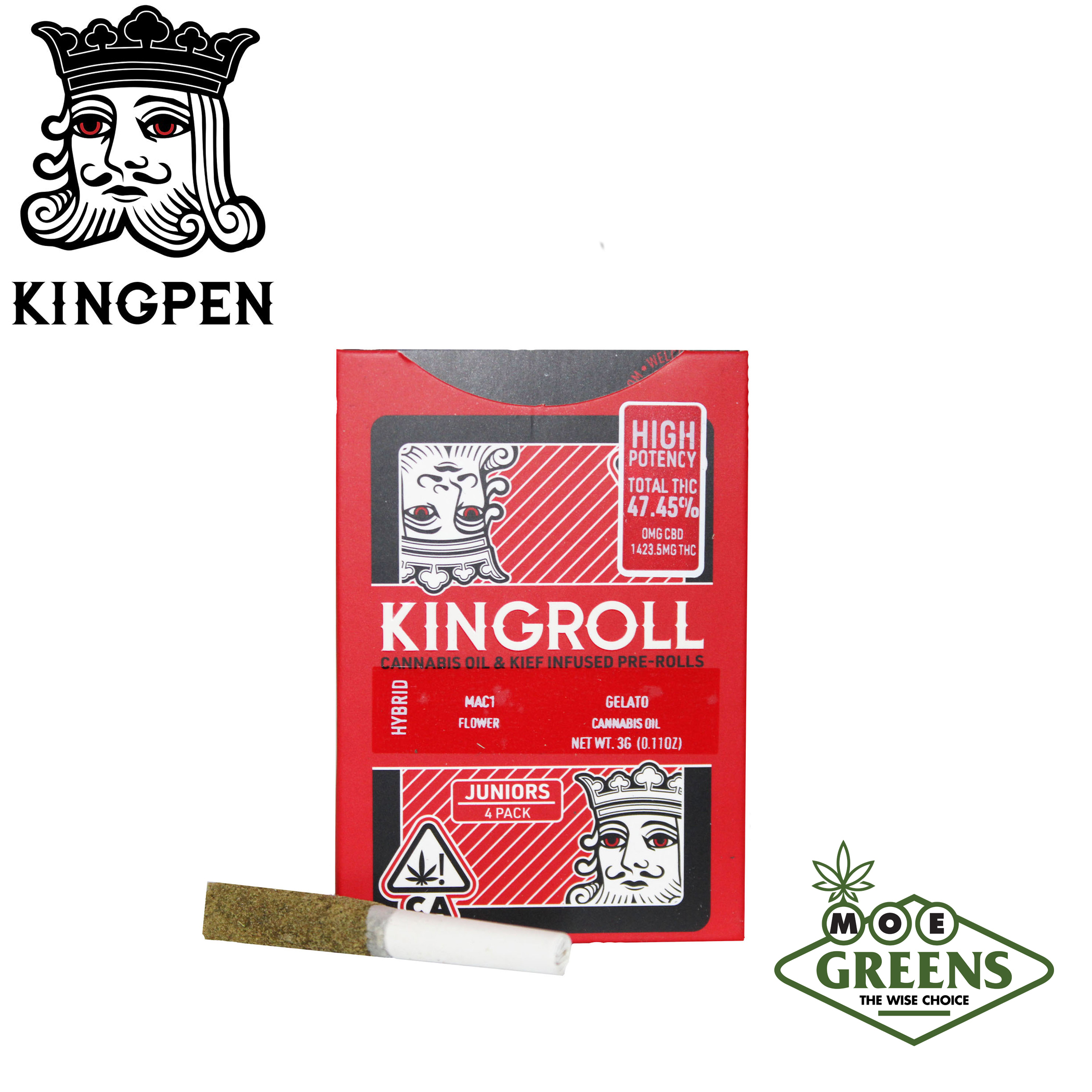 Photograph of product: SUPER SILVER HAZE X GREEN CRACK JUNIORS 4PK [INFUSED W/ OIL & KIEF]