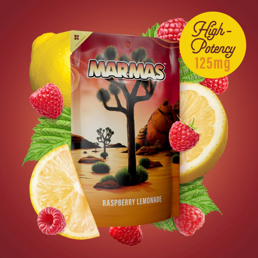 Photograph of product: Marmas: Raspberry Lemonade 125mg 4pk | MED Gummies | 500mg