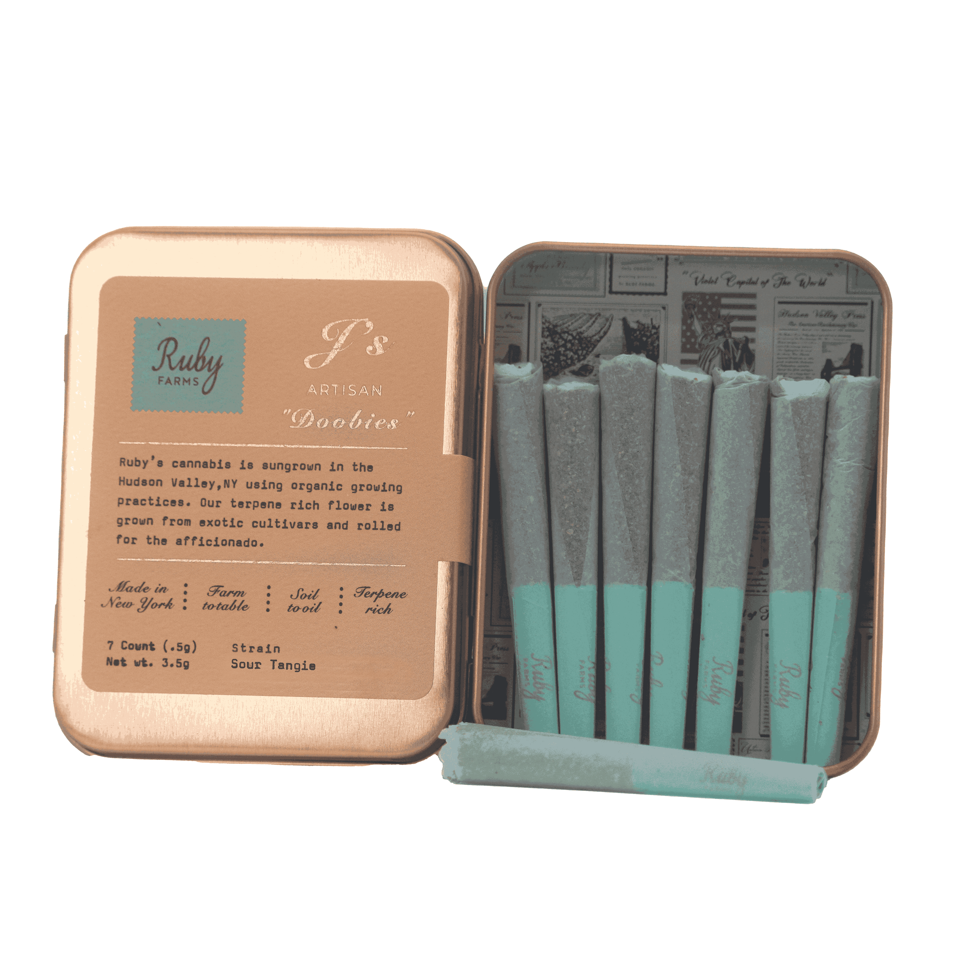 Photograph of product: Sour Tangie | 7 Count Doobies | .5G/3.5G