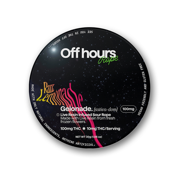 Photograph of product: Sour Raspberry Lemonade x Gelonade Live Resin Gummy Rope | 100mg