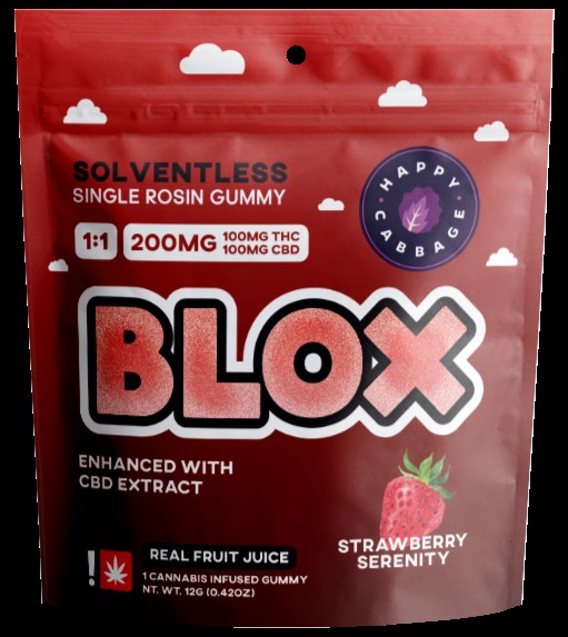 Photograph of product: Blox - Strawberry Serenity 1:1 - 100mg Gummy