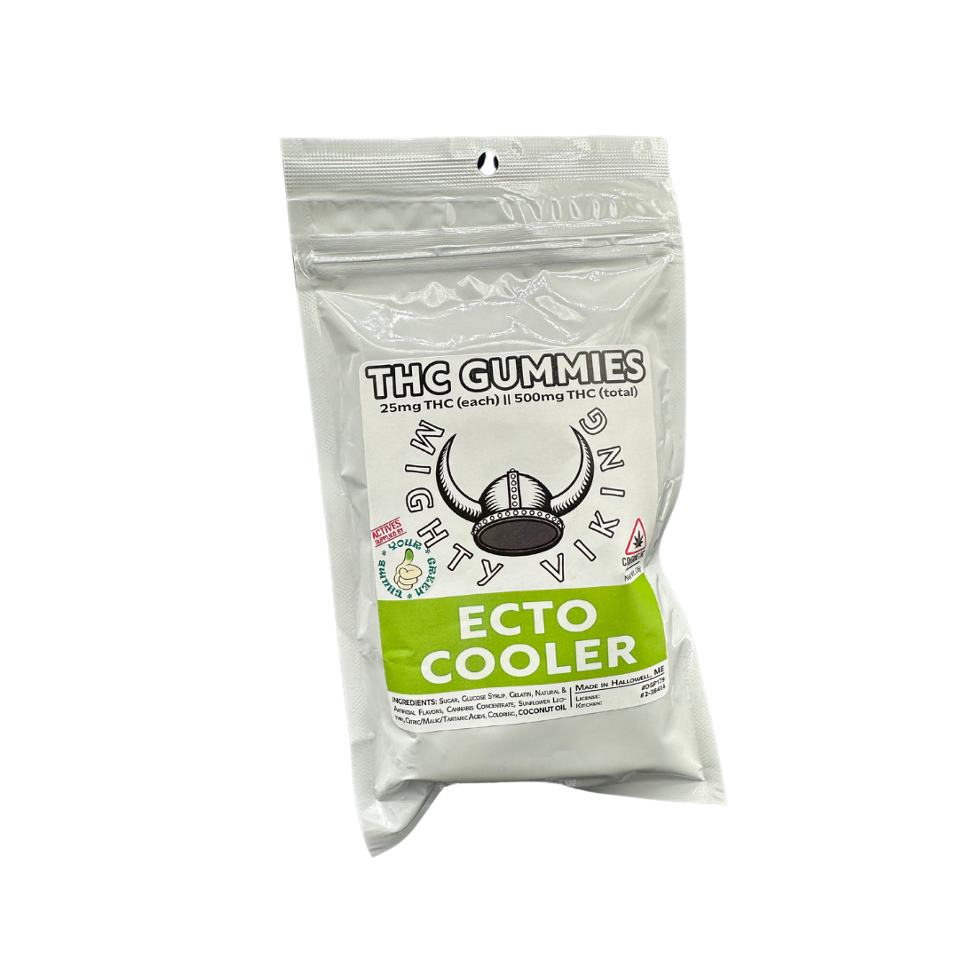 Photograph of product: Mighty Viking 25mg Gummies Strawberry Rhubarb