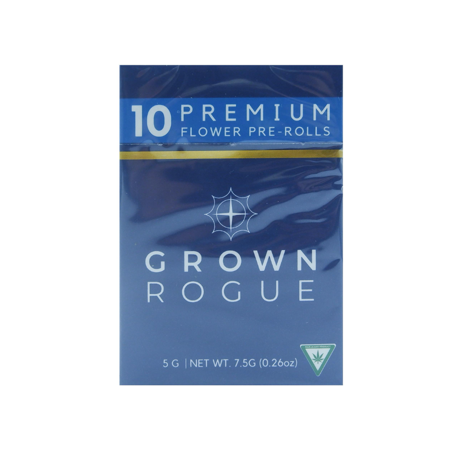 Photograph of product: GROWN ROGUE PURPLE MILK PREROLL PACK (10X.5G) 5G