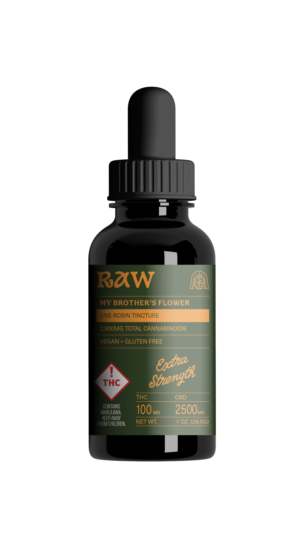 Photograph of Product: My Brother's Flower - Live Rosin Tincture - Raw - 100mg THC//2500mg CBD