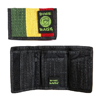 Photograph of product: DIME BAGS | Tri-Fold Wallet- Rasta $20