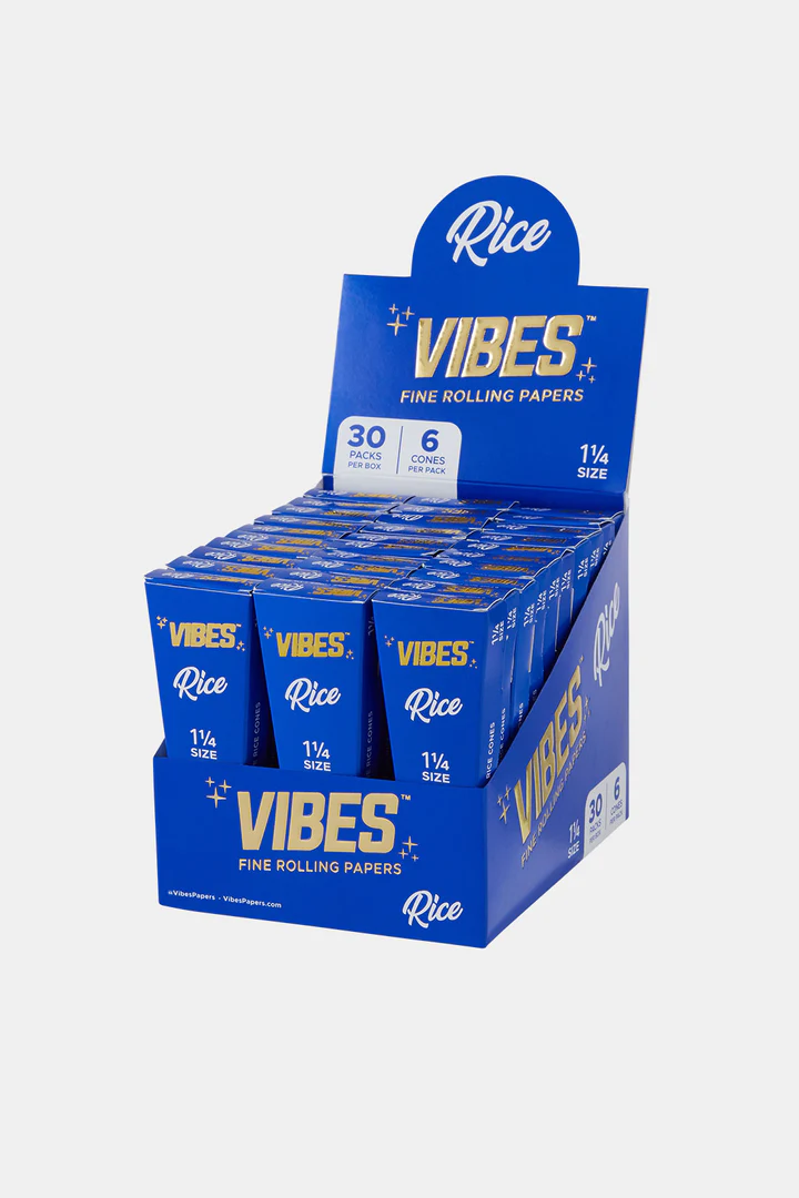Photograph of product: Vibes - 1 1/4 Rice (Blue) - Cones - 6pk