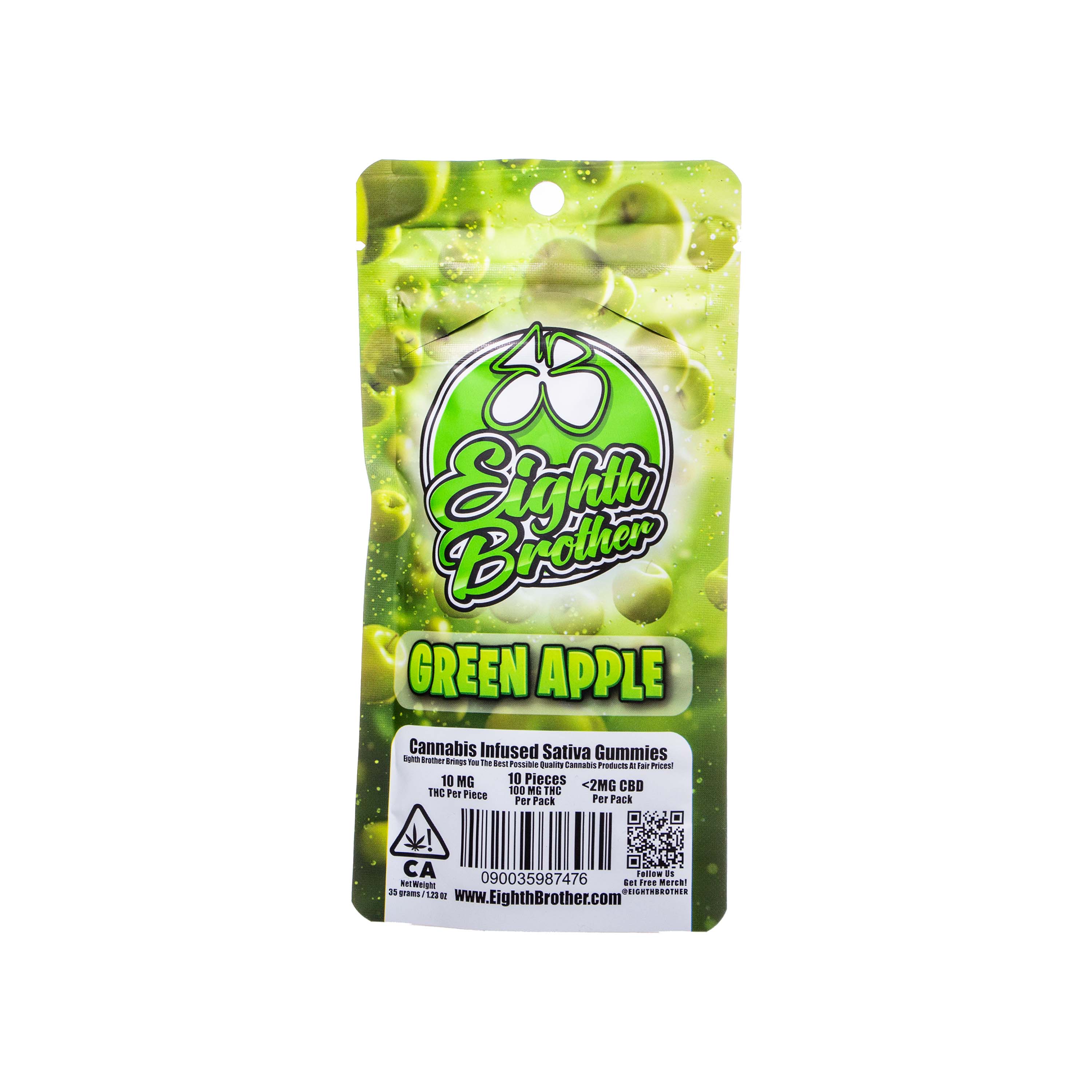 Photograph of product: Eighth Brother | Green Apple Gummies (100mg TH-oui)