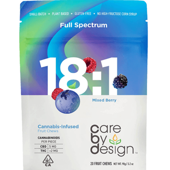 Photograph of product: 18:1 FULL SPECTRUM MIXED BERRY CHEWS