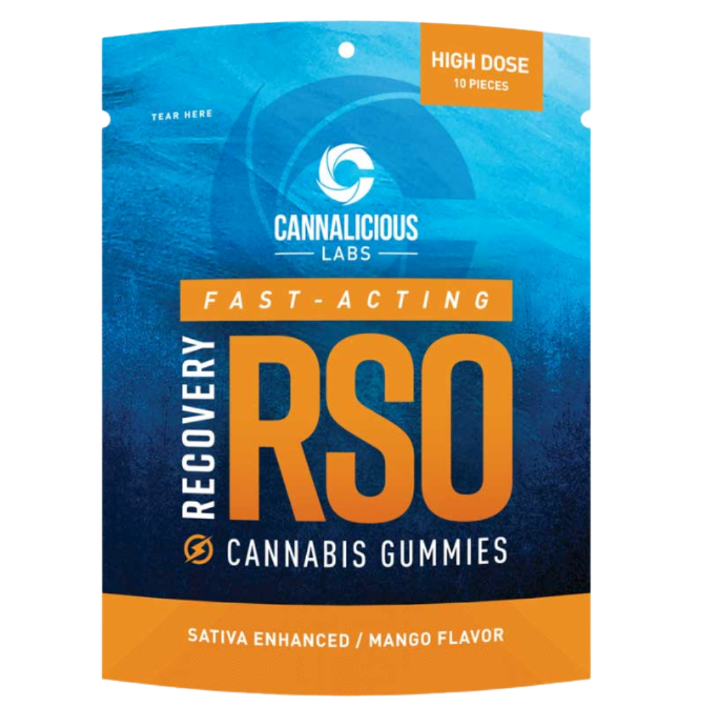 Photograph of product: Cannalicious RSO Mango Recovery Oui'd Gummies 200mg TH-oui