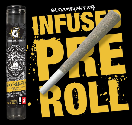 Photograph of product: Concrete Jungle | BLOCKBUSTER: TRUFFLE MONKEY x TUTTI FRUTTI Infused Preroll | 1g