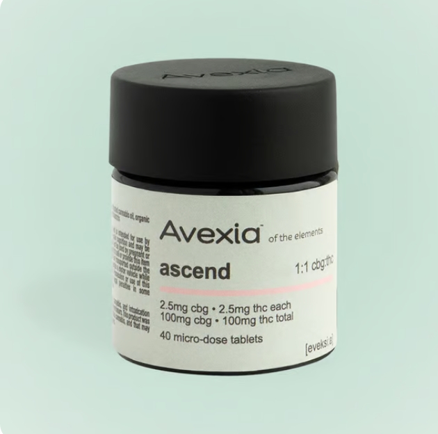 Photograph of product: Avexia Tablets Edibles 40pk/100mg- Ascend 1:1 (CBG:TH-oui)